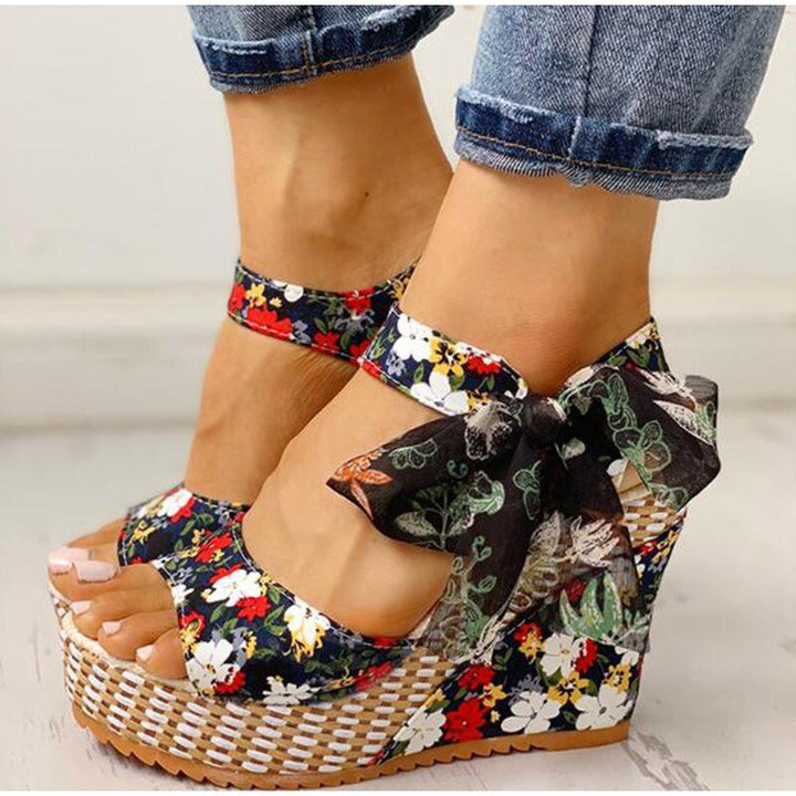 Artemisia Floral Peep Toe Shoes