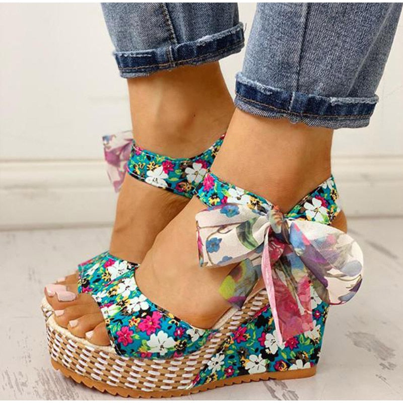 Artemisia Floral Peep Toe Shoes