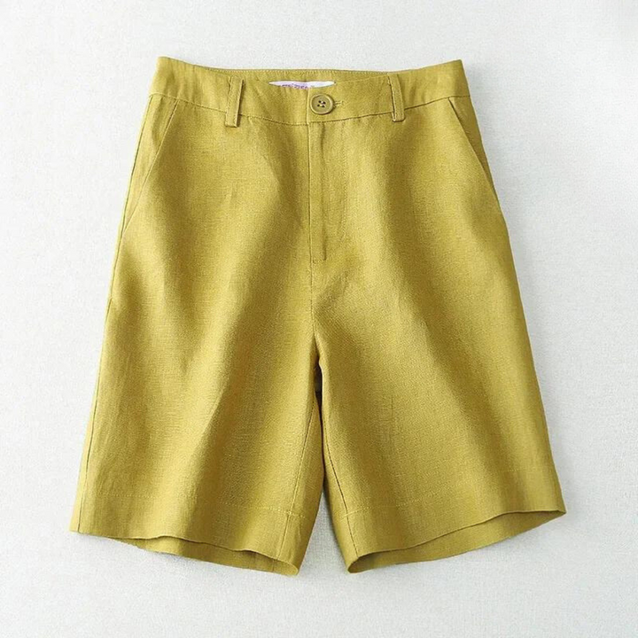 Hina High Waist Linen Shorts