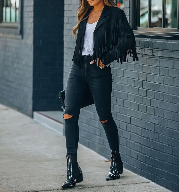 Apache Fringed Suede Cardigan