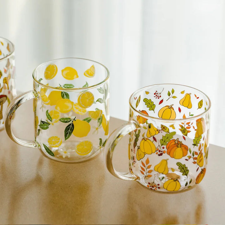 Sunny Orchard Glass Mugs