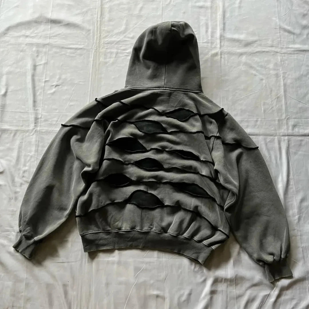 Glaring Gaze Patchwork Hoodie