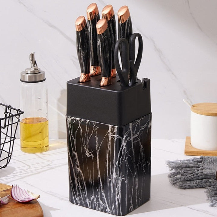 Opulent Marble 7pc Knife Set