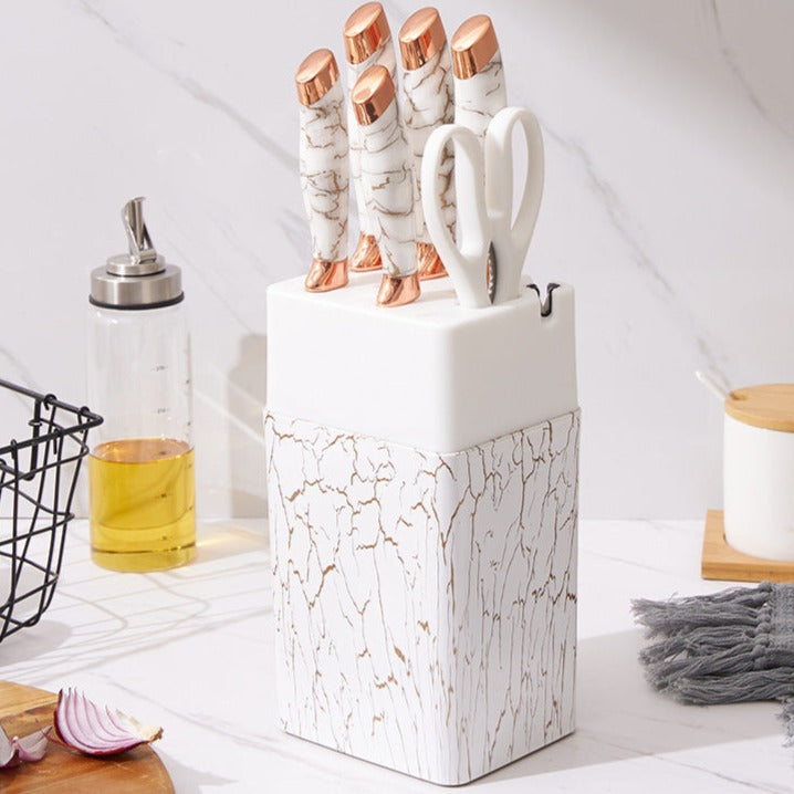 Opulent Marble 7pc Knife Set