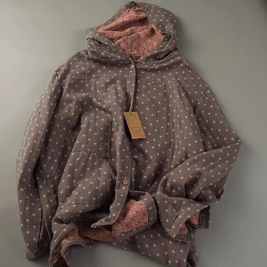 Dewberry 100% Cotton Plaid Hoodie