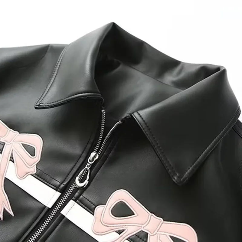 Cadence Bow Leather Jacket