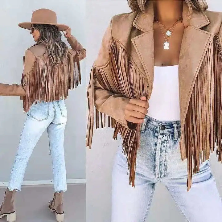 Apache Fringed Suede Cardigan