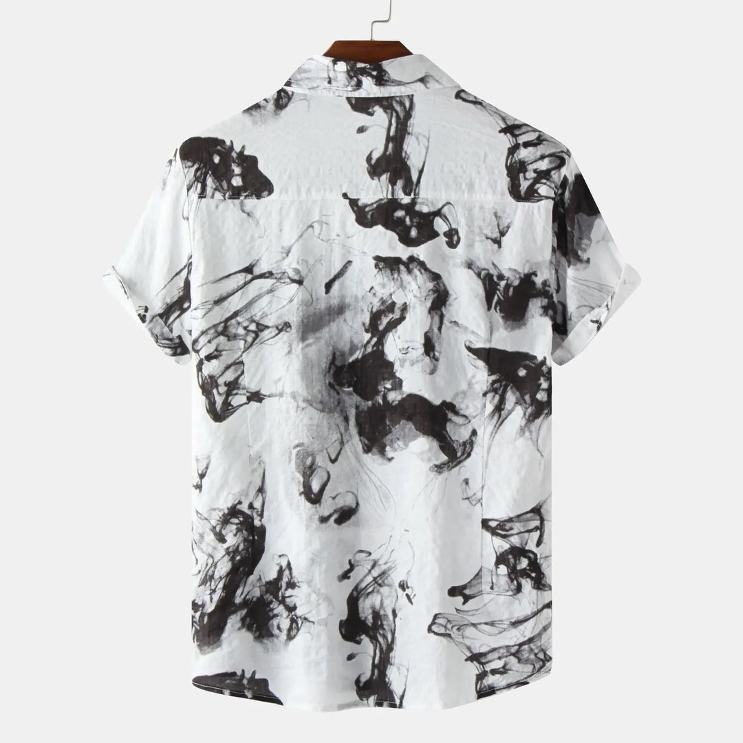 Abstract Marble Linen Shirt