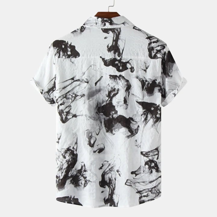 Abstract Marble Linen Shirt