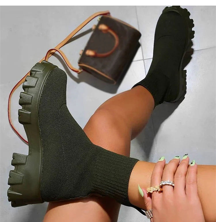 Harley Knit Platform Boots