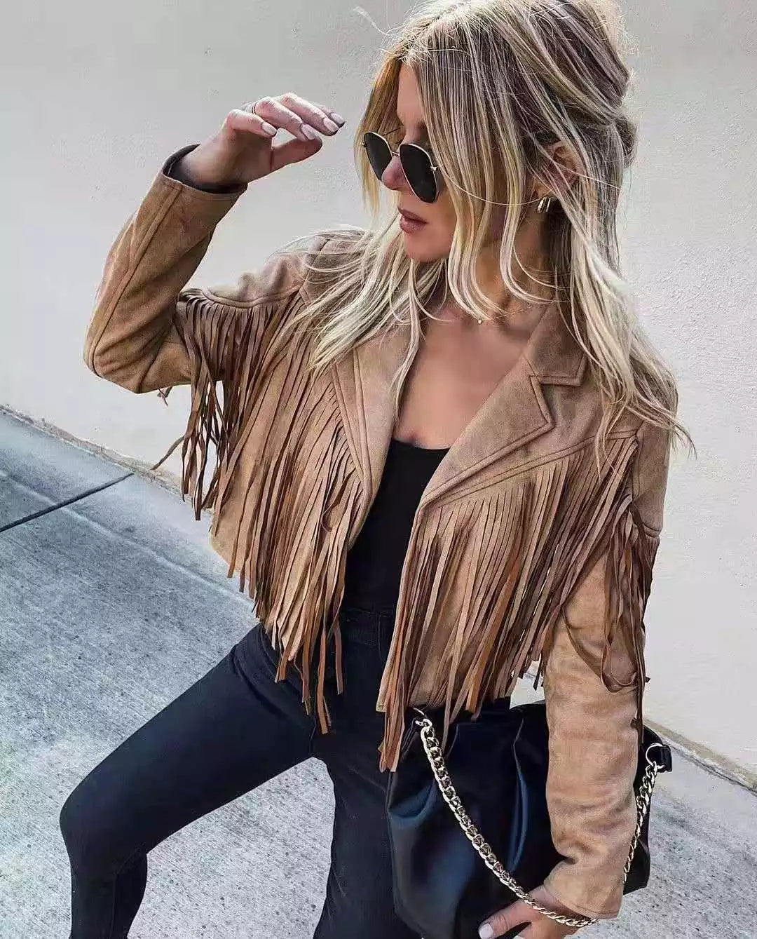 Apache Fringed Suede Cardigan