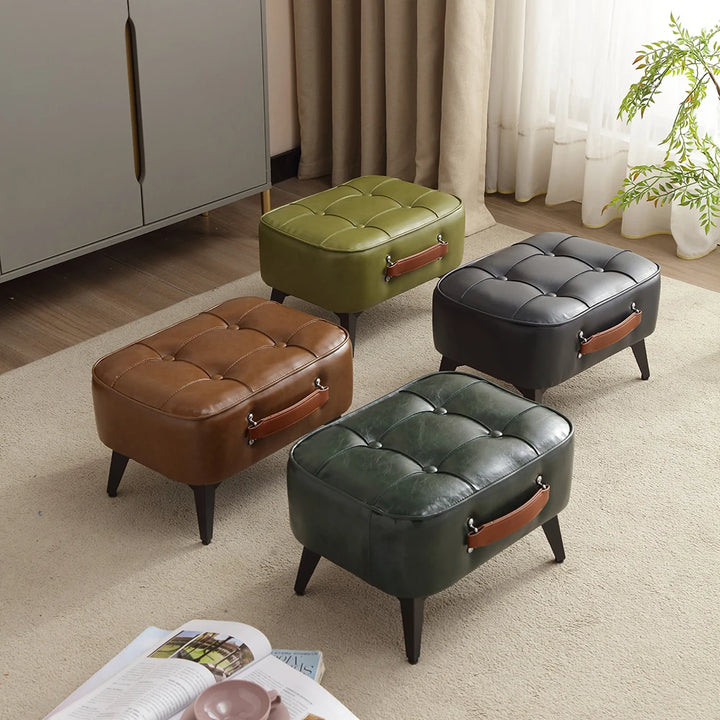 Oakman Leather Ottoman