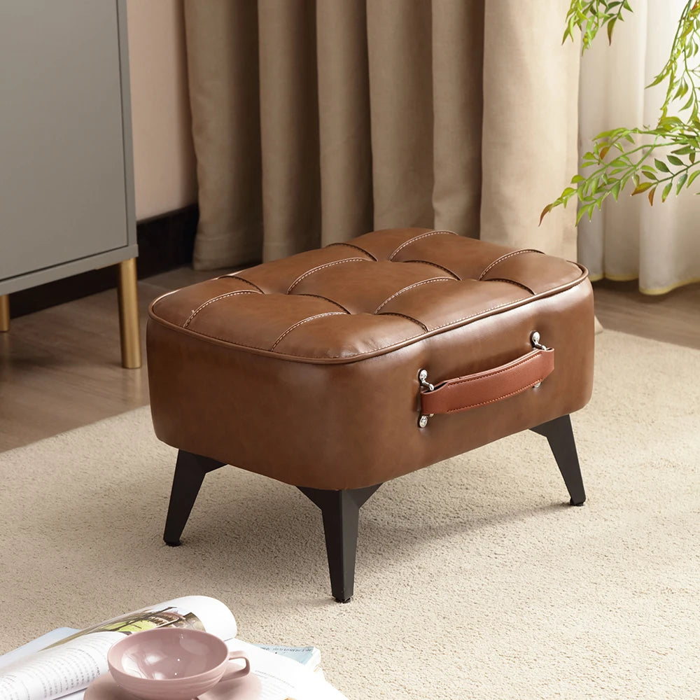 Oakman Leather Ottoman