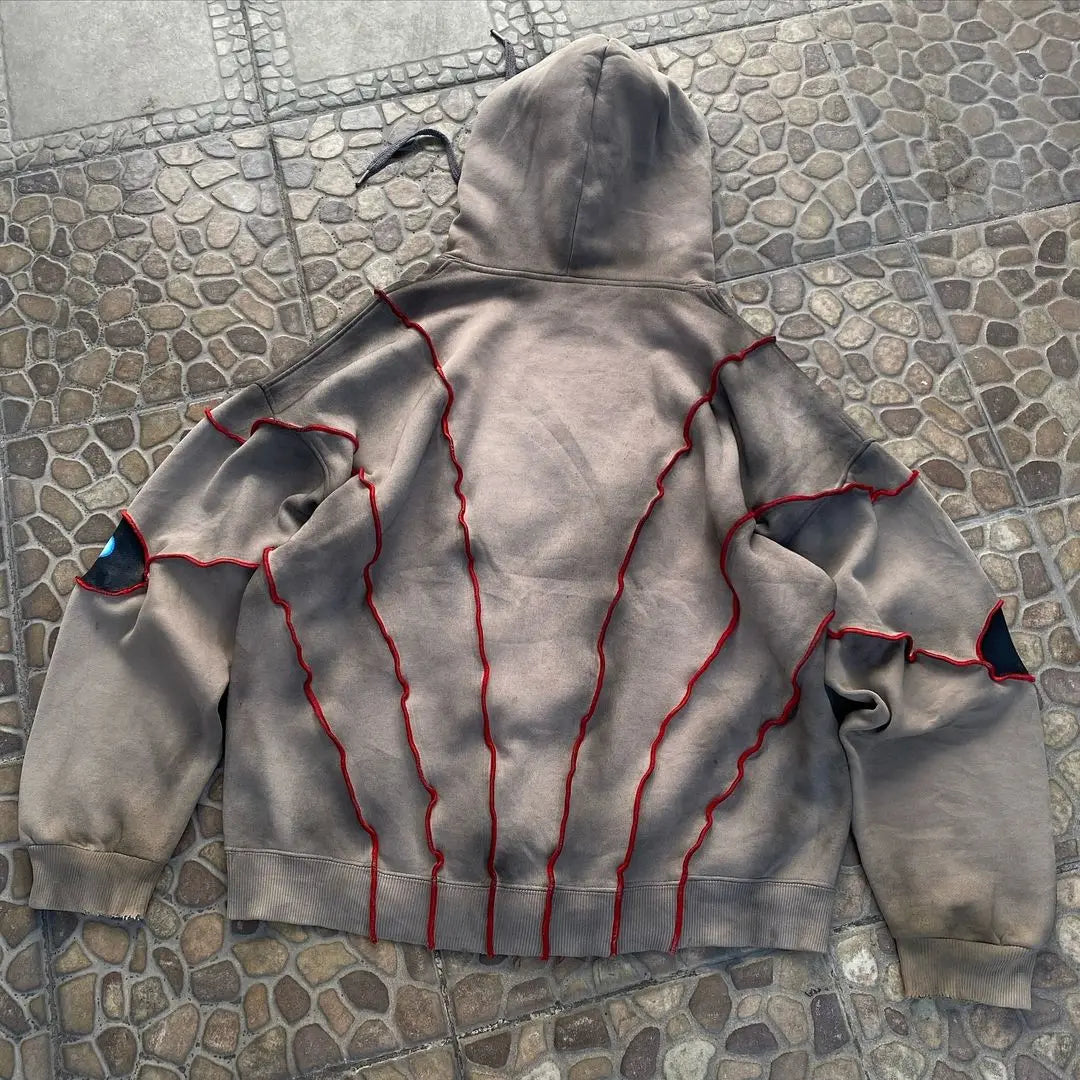 Glaring Gaze Patchwork Hoodie