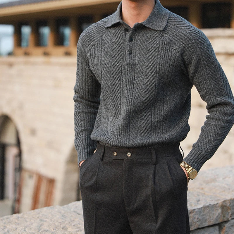 Grayson Knit Wool Polo