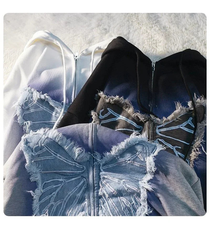 Monarch Dream 3D Patchwork Hoodie