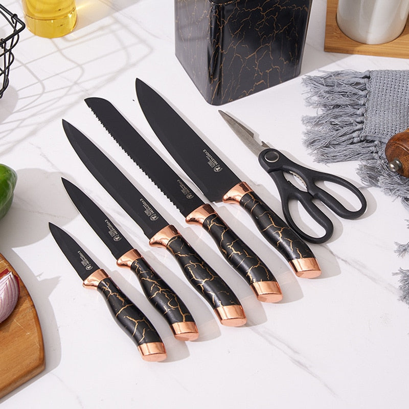 Opulent Marble 7pc Knife Set