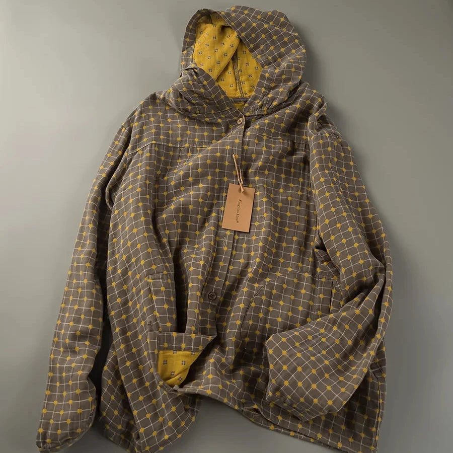 Dewberry 100% Cotton Plaid Hoodie