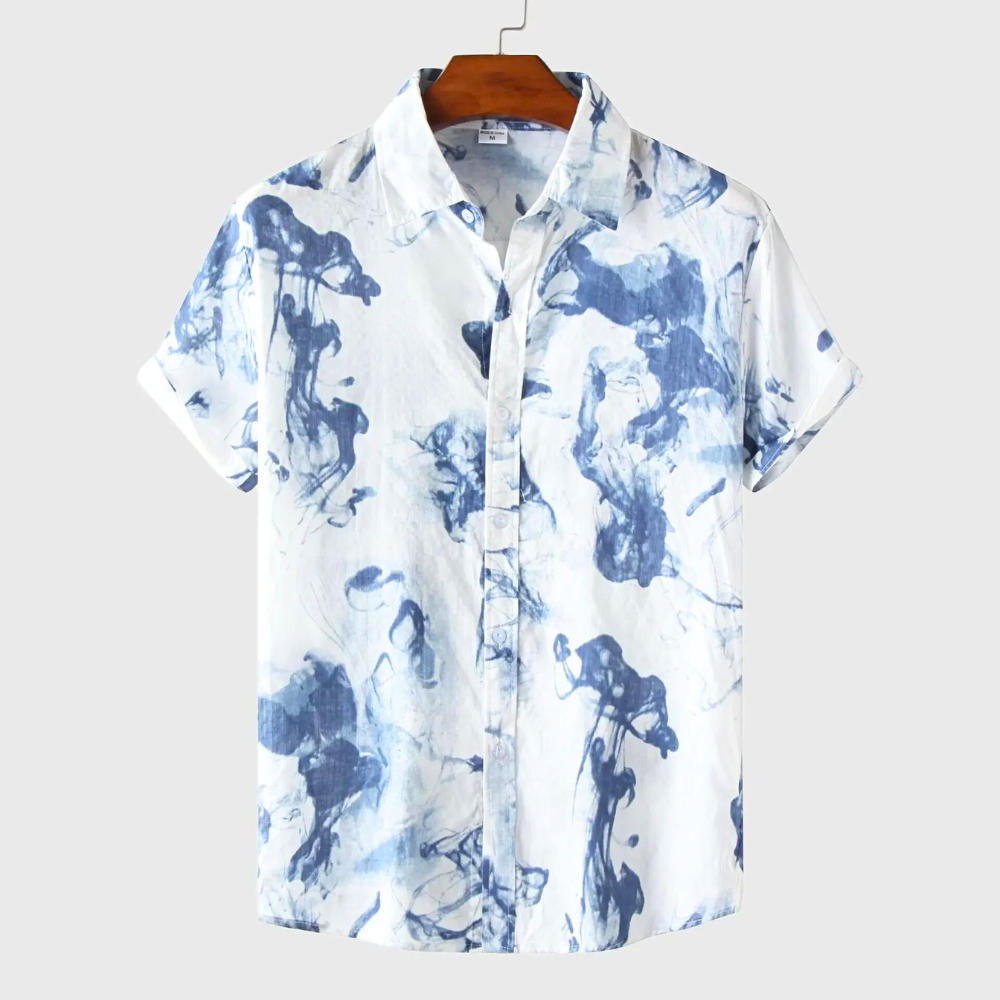 Abstract Marble Linen Shirt