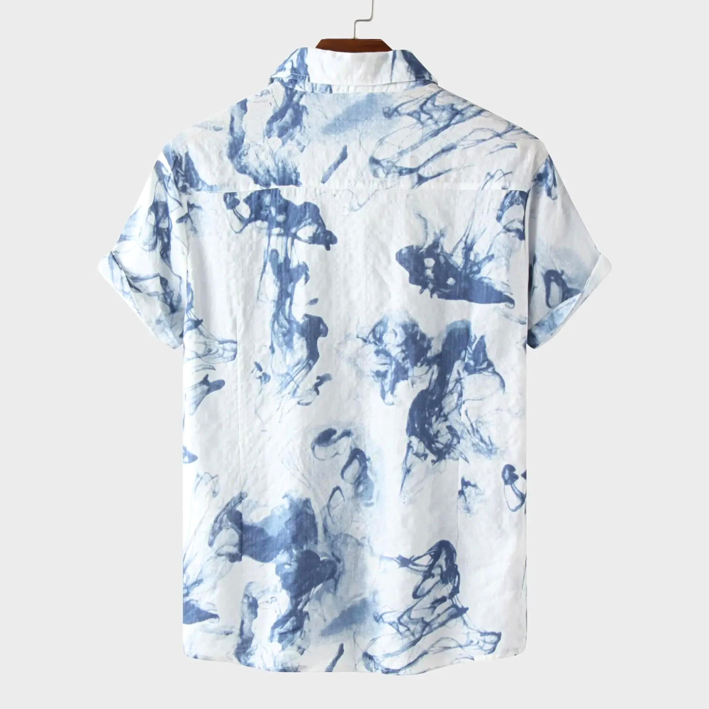 Abstract Marble Linen Shirt