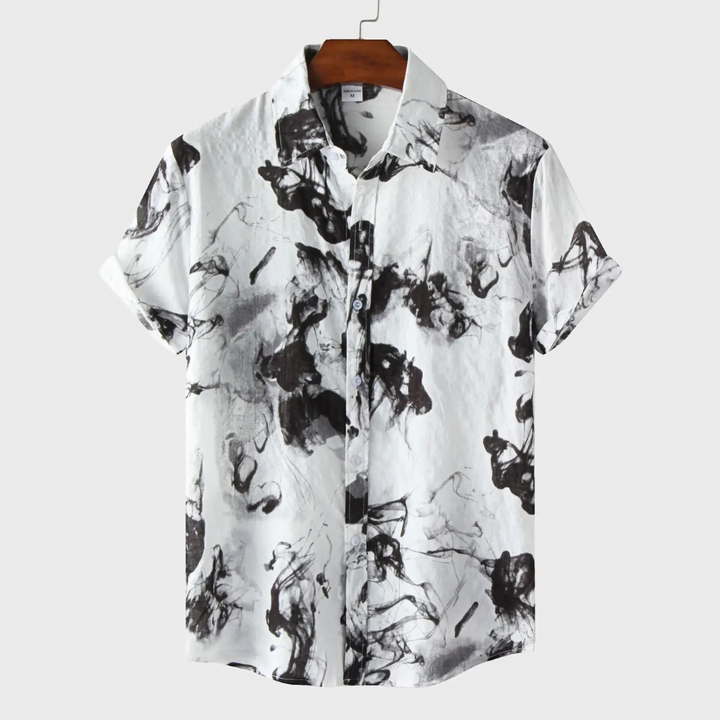 Abstract Marble Linen Shirt