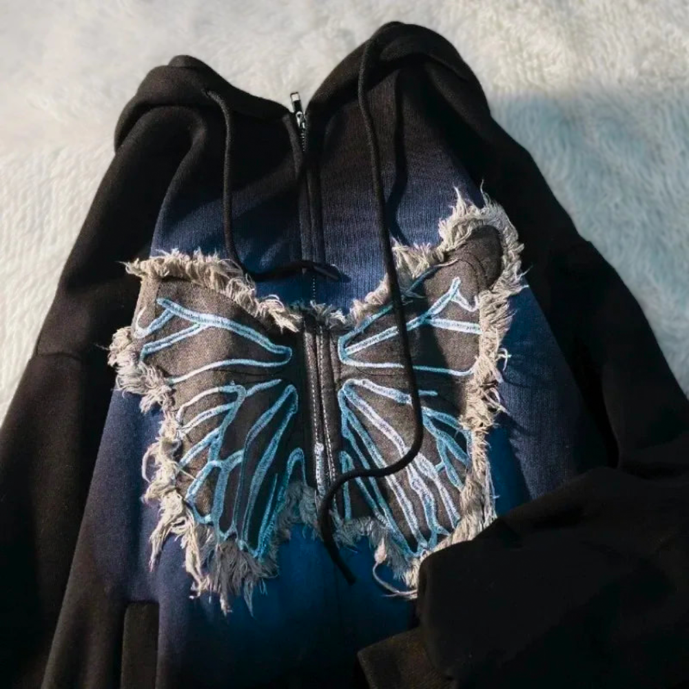 Monarch Dream 3D Patchwork Hoodie