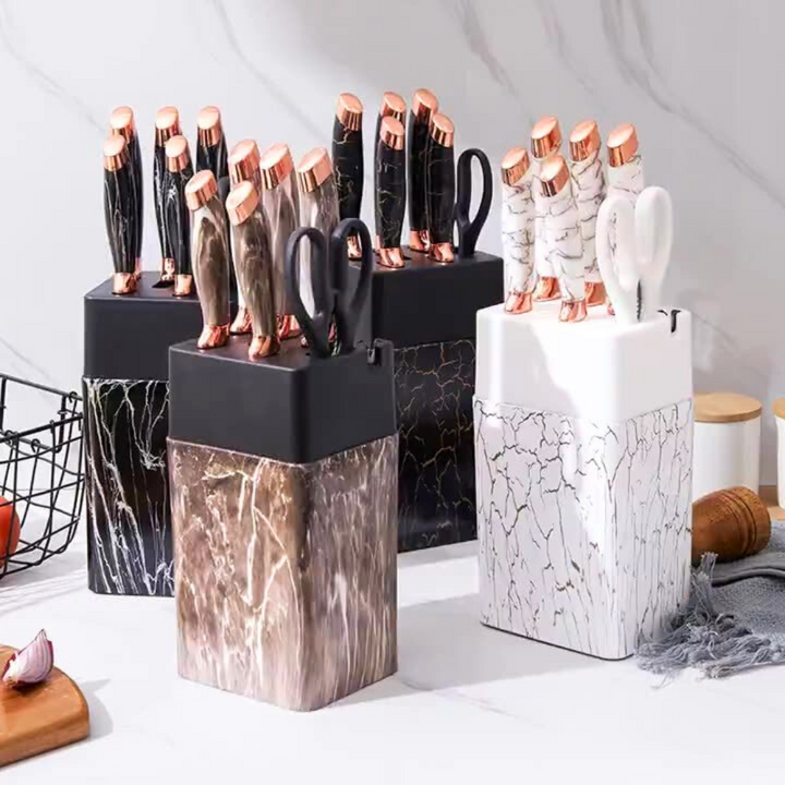 Opulent Marble 7pc Knife Set