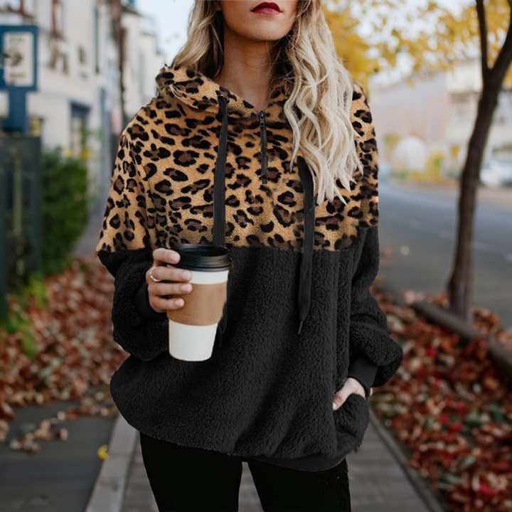 Leila Dual Tone Cozy Leopard Hoodie