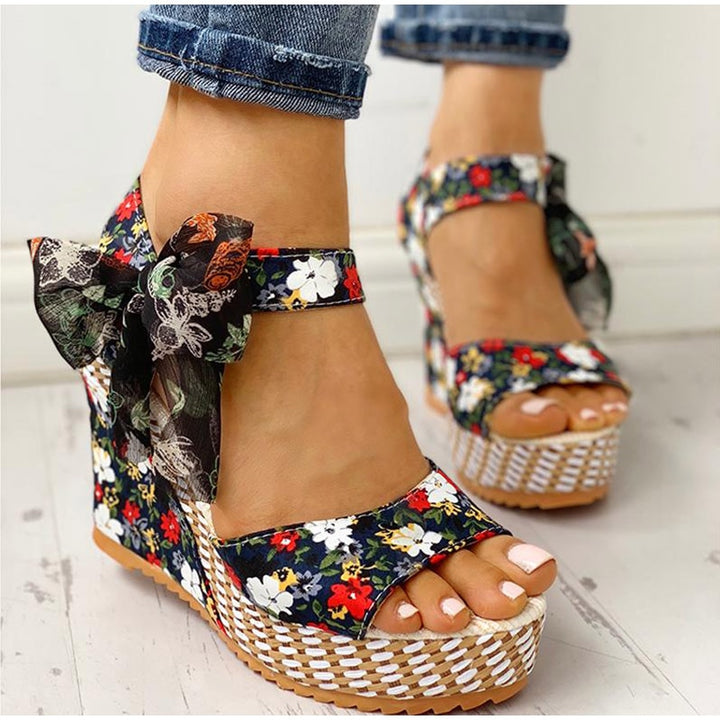 Artemisia Floral Peep Toe Shoes