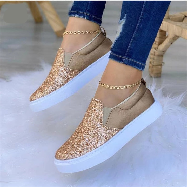 Elena Sequined Panel Canvas Sneakers