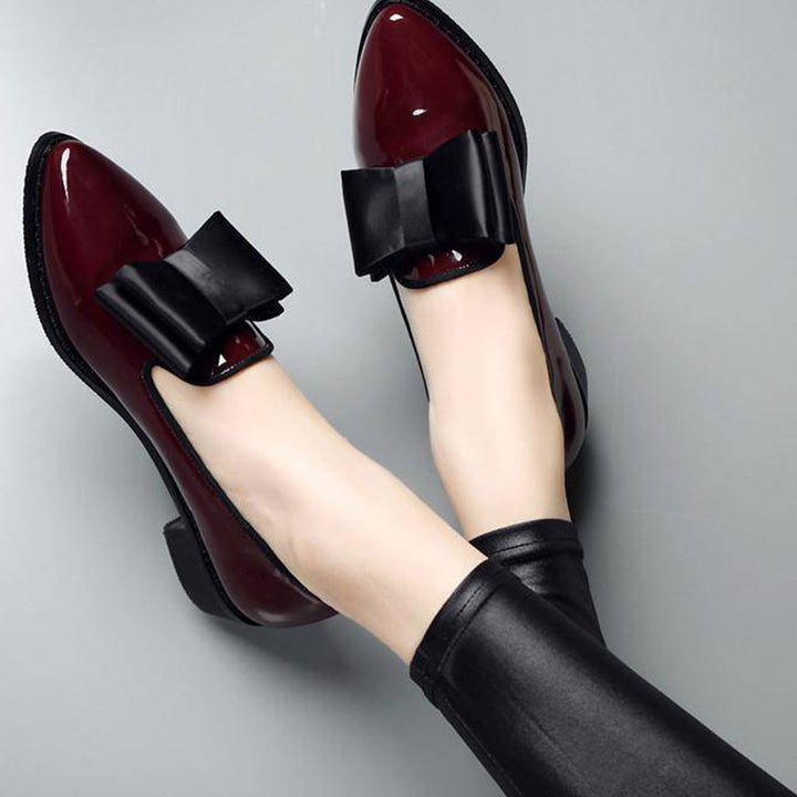 Marie Chanel Glossy Bowtie Pumps